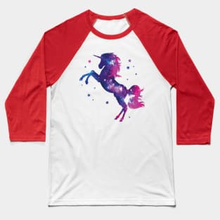 Unicorn Galaxy: Silhouette of Unicorn in the Universe Baseball T-Shirt